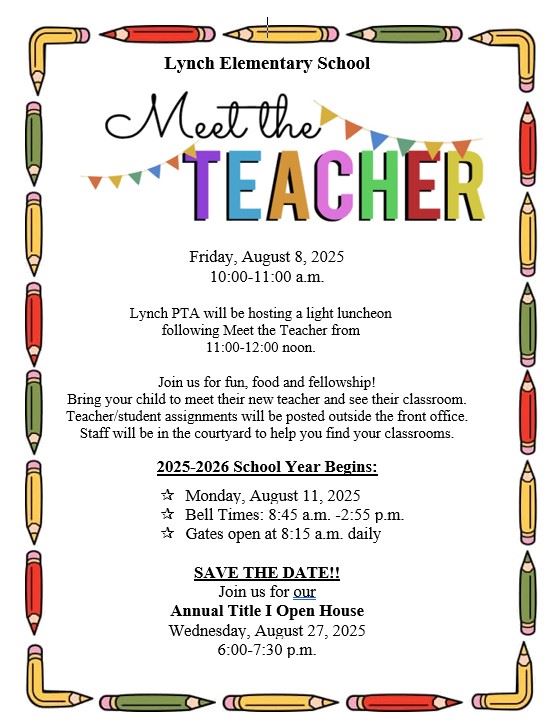  Meet the teacher Aug. 8 10-11